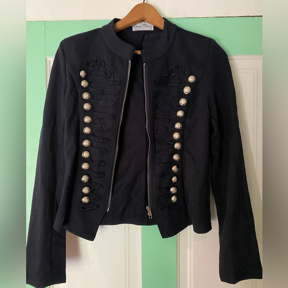 Black Steam Punk Victorian Ring Master Jacket Brass button  US size 6 ~ medium